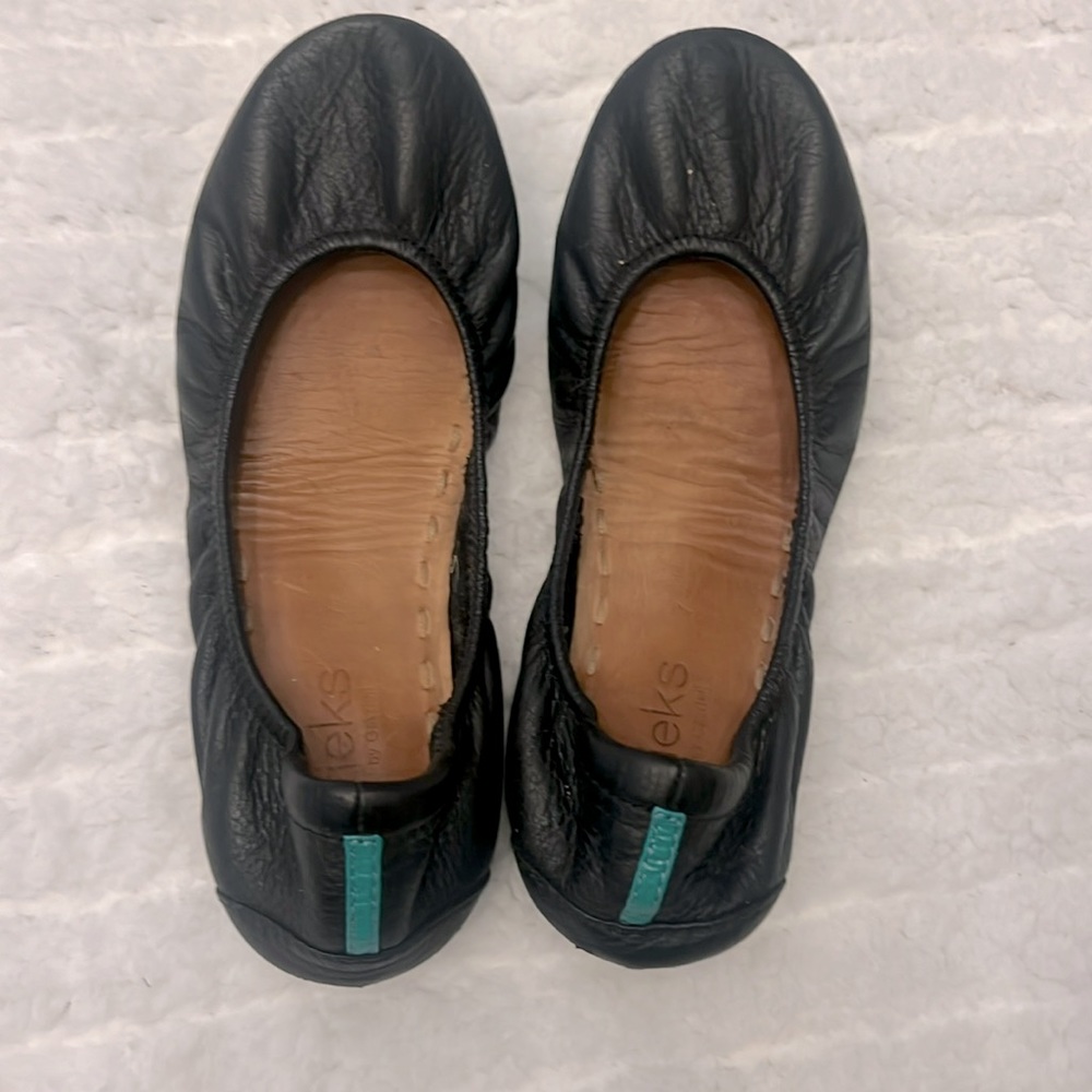 Tieks black leather ballet flats